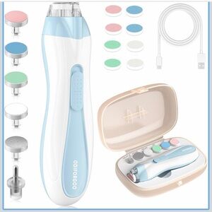 Rechargeable Electric Baby Nail Trimmer Kit - Blue & White